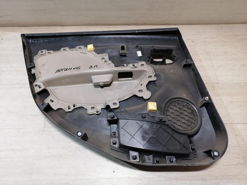 Logan 2 обшивка двери задняя правая эл черная+бежевая