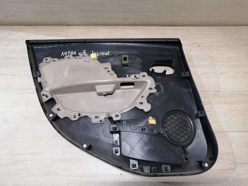 Logan 2 обшивка двери задняя правая эл черная+бежевая деф