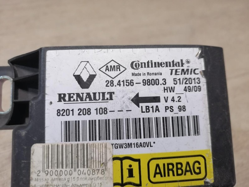 Almera G15 блок подушек SRS AIR BAG