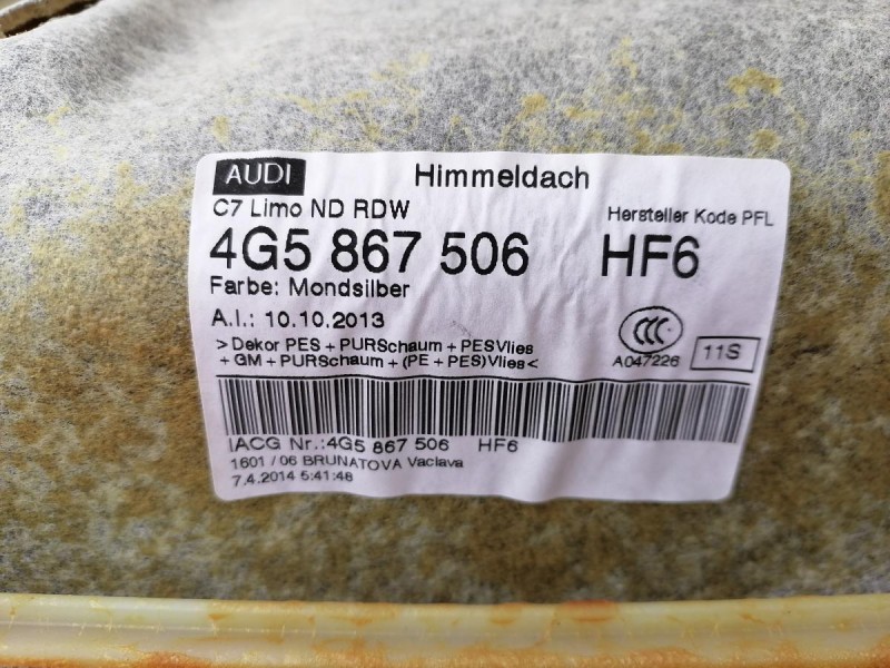 Audi A6 C7 потолок