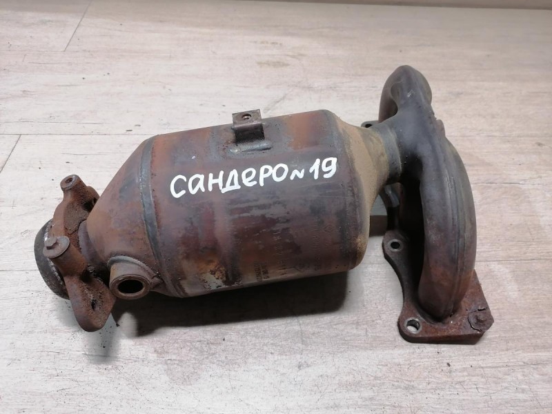 Sandero №19 коллектор выпускной катализатор 8кл деф
